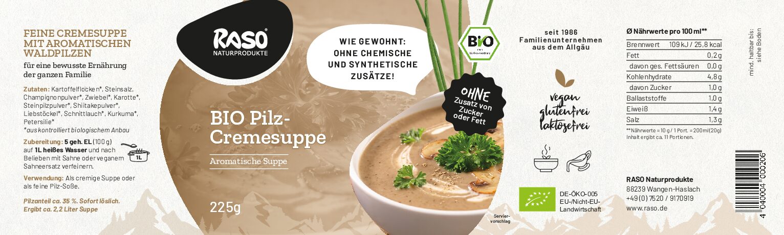 RASO BIO Pilz-Cremesuppe – Bild 2